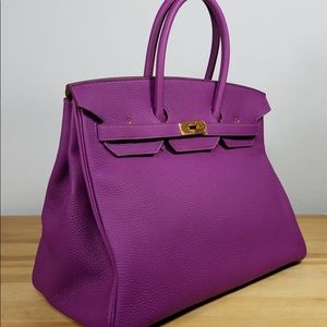 Hermes Birkin 35 Anemone Gold Hardware Togo